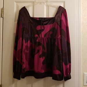 INC Large Purple and Brown Blouse